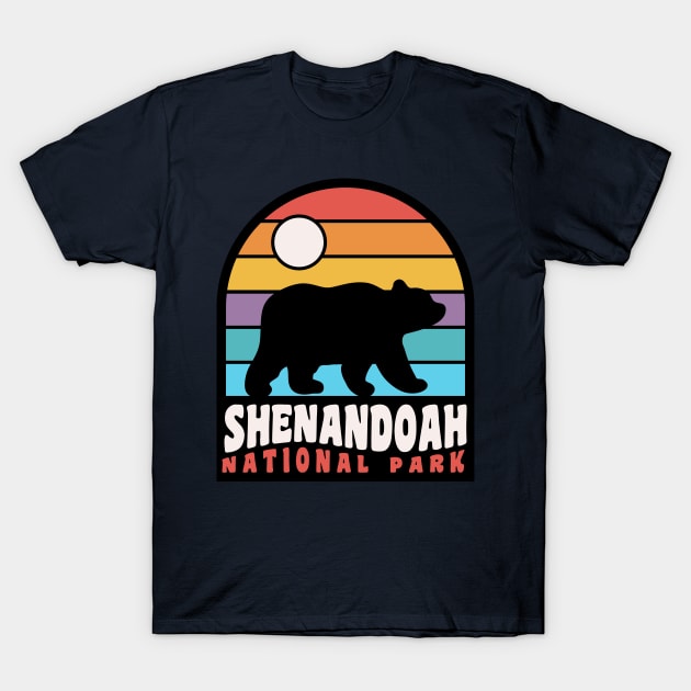 Shenandoah National Park Virginia Bear Badge T-Shirt by PodDesignShop